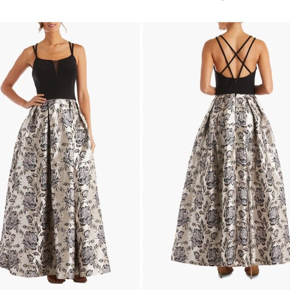 Morgan & Co. Dresses & Skirts - Morgan & Co.Illusion Inset Brocade Ballgown